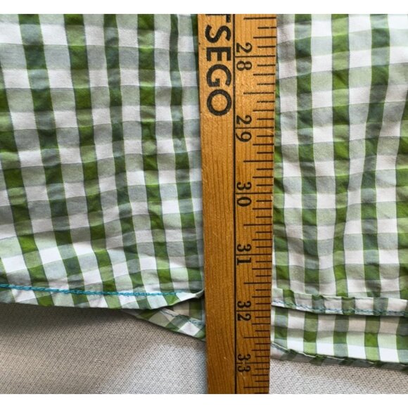 Age Of Wisdom Mens Green & Blue Checkered Long-Sleeve Button-Down Shirt - Picture 7 of 13